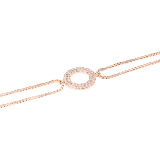 Celeste Halo Rose Gold Anklet - 925 Silver