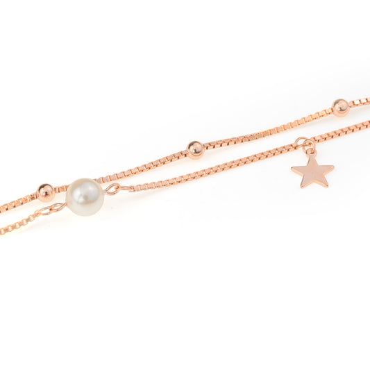 Celestial Charm Rose Gold Anklet