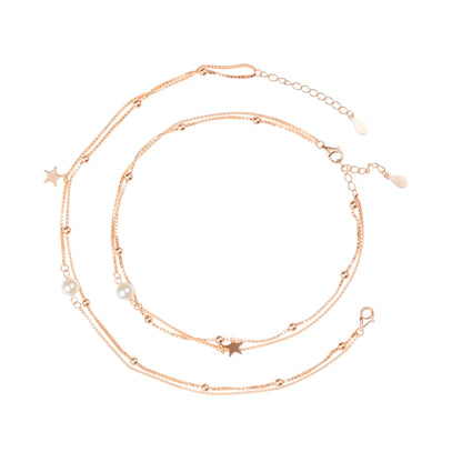 Celestial Charm Rose Gold Anklet