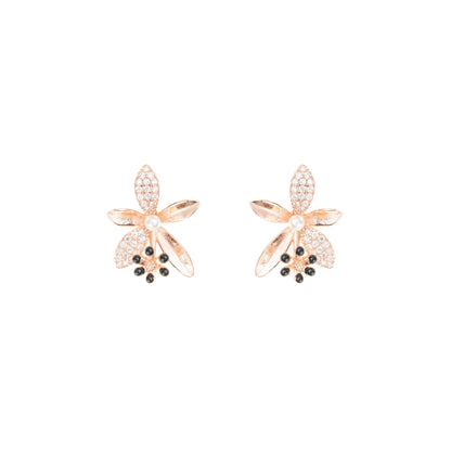 The Fleur Noire Studs - 925 Silver