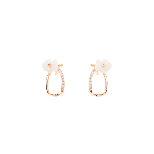 Blush Bloom Hoops - 925 Silver