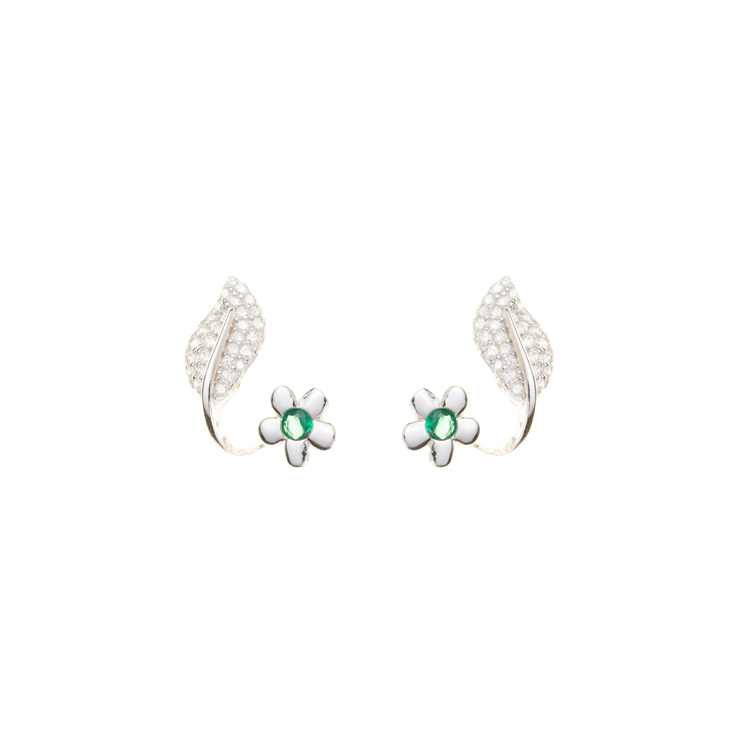 Verdant Whisper Earrings - 925 Silver