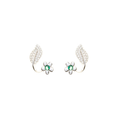 Verdant Whisper Earrings - 925 Silver