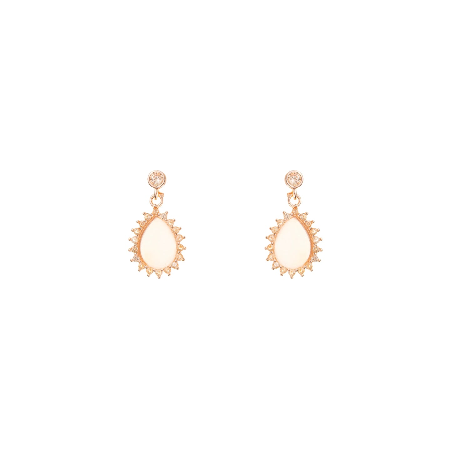 Luna Dew Teardrop Gemstone Earrings - 925 Silver