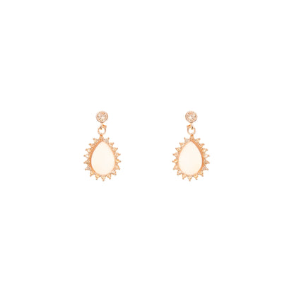 Luna Dew Teardrop Gemstone Earrings - 925 Silver