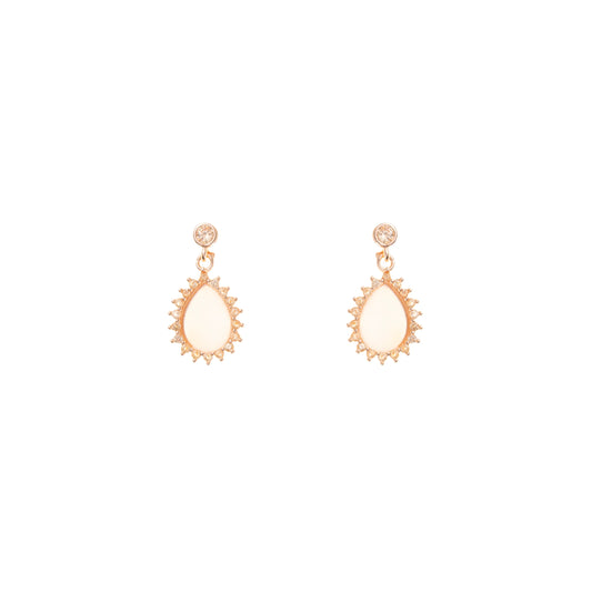 Luna Dew Teardrop Gemstone Earrings - 925 Silver