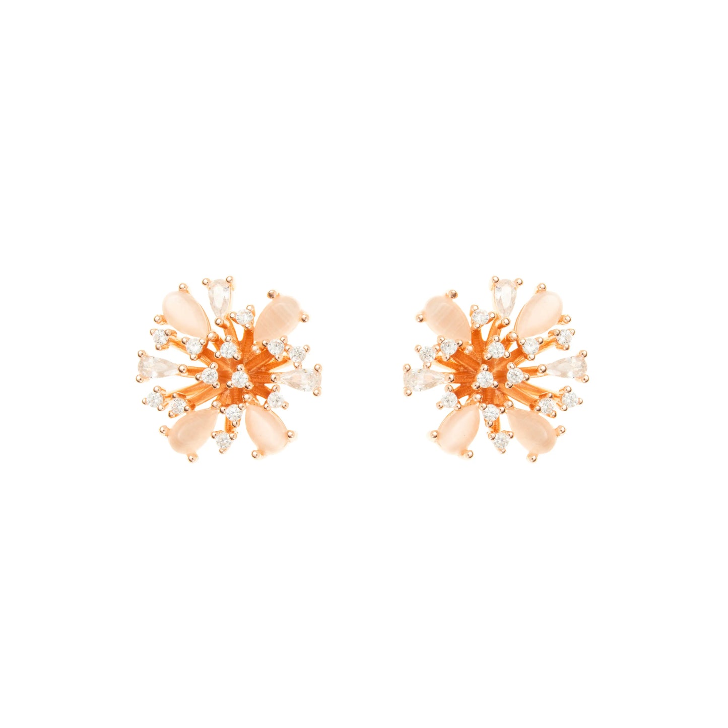 The Rosé Radiance Burst Studs - 925 Silver