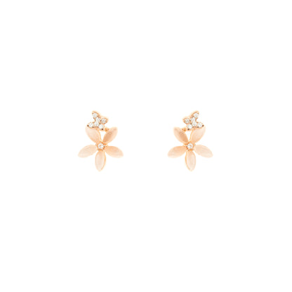 The Blossom Glint Rose Gold Studs -925 Silver