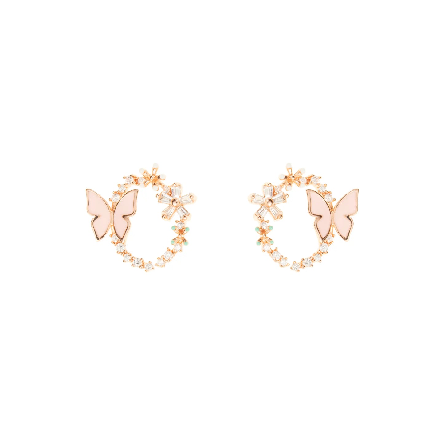 The Aurora Flutter Hoop Studs - 925 Silver