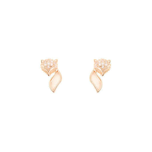 The Foxy Grace Rose Gold Studs - 925 Silver
