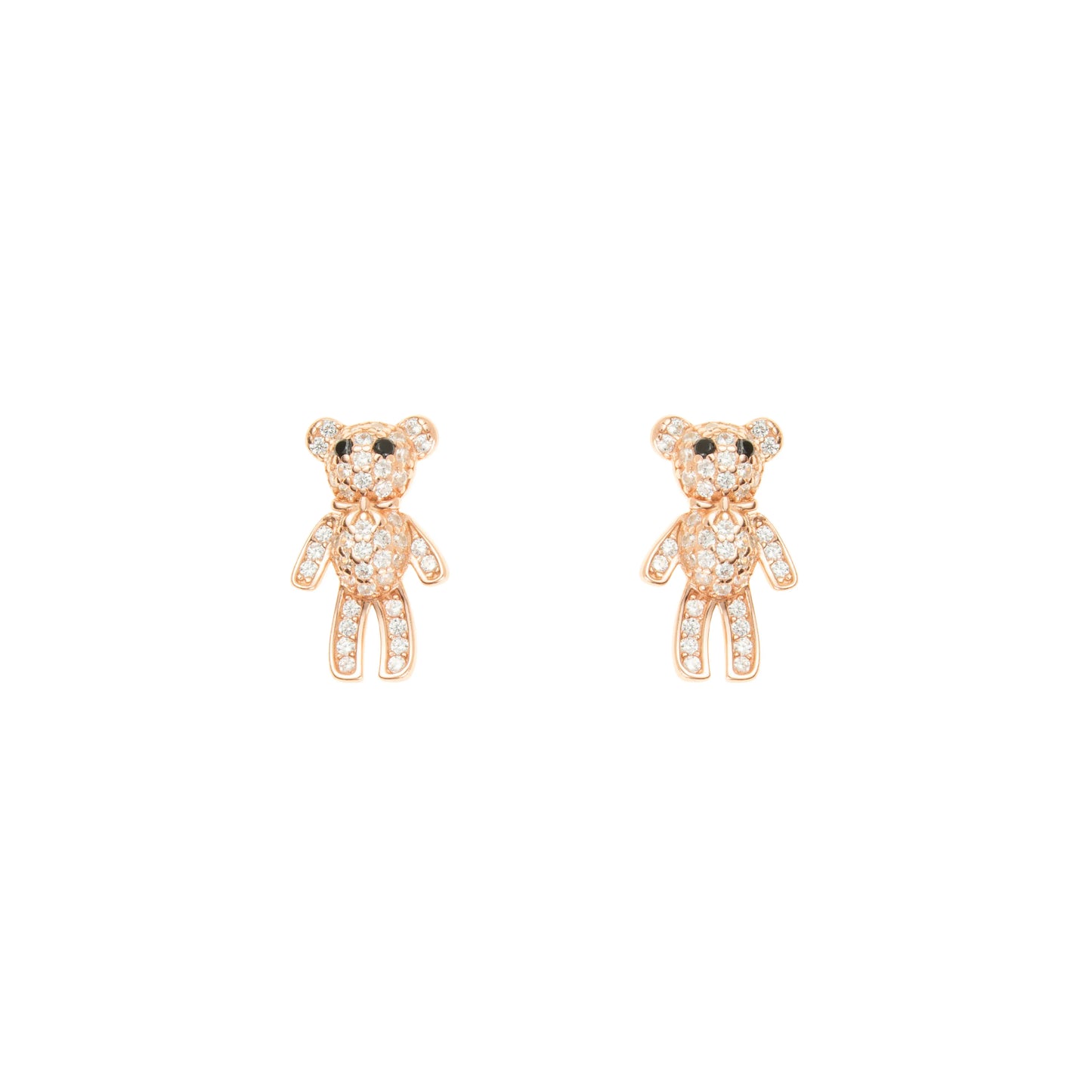 Twinkle Teddy Rose Gold Stud - 925 Silver