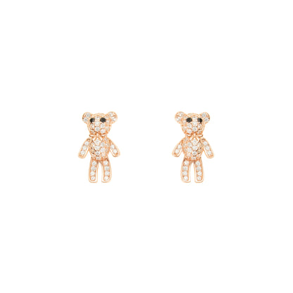Twinkle Teddy Rose Gold Stud - 925 Silver