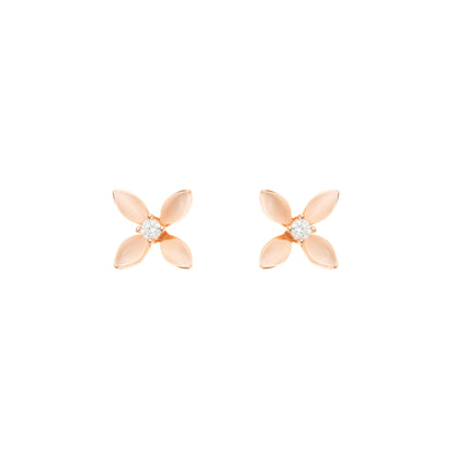 Petal Kiss Stud Earrings - 925 Silver