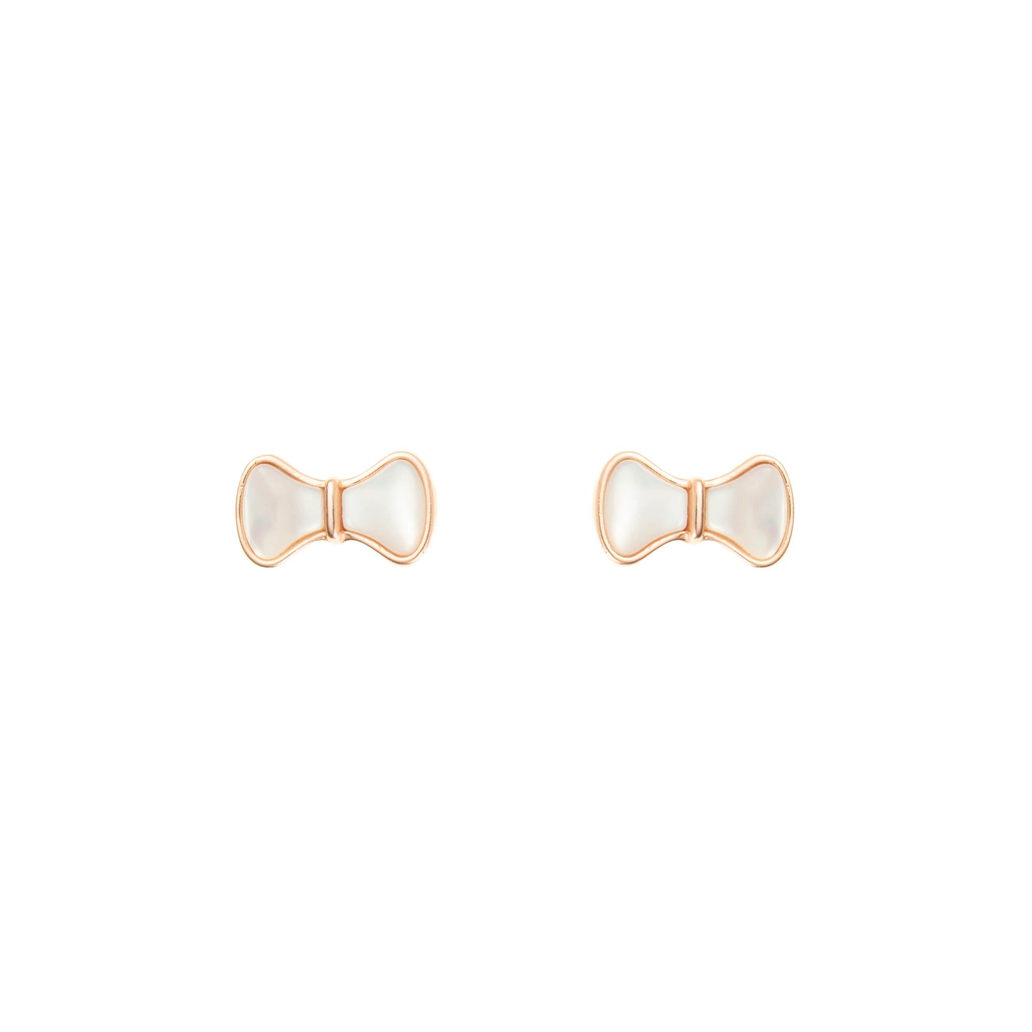 Rosy Grace Bow Studs - 925 Silver