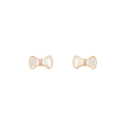Rosy Grace Bow Studs - 925 Silver