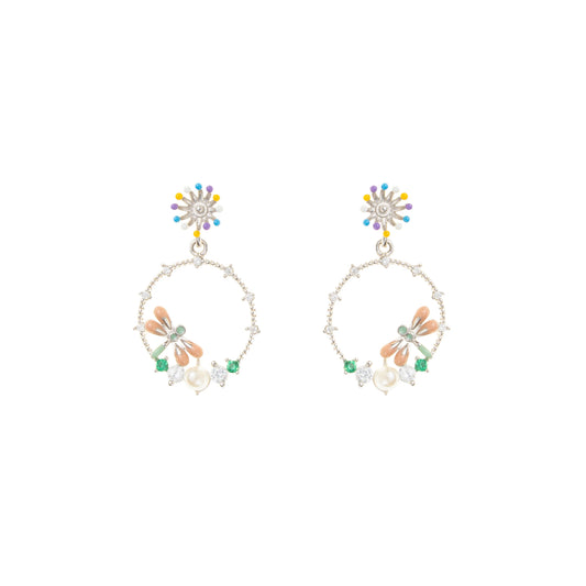 Celeste Bloom Hoops - 925 Silver