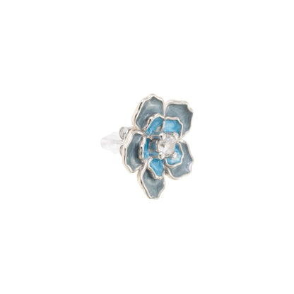 Blue Blossom Enamel Stud - 925 Silver