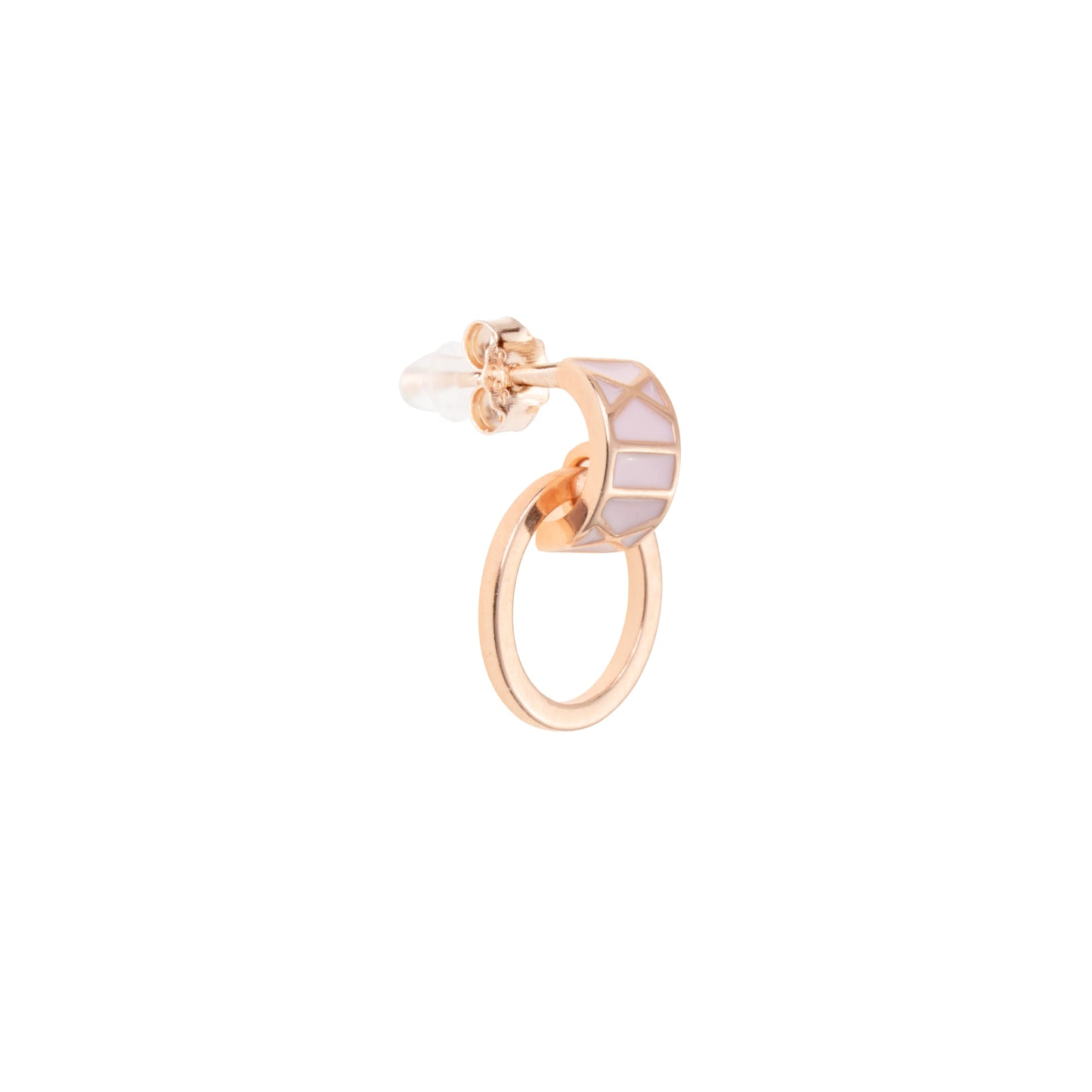 The Rose Gold Modern Loop Stud Earring - 925 Silver