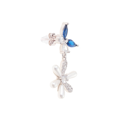 The Sapphire Bloom Drop Studs - 925 Silver