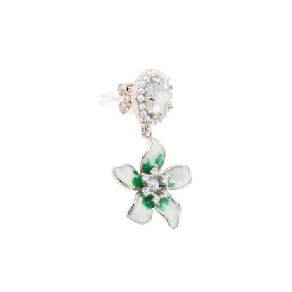 The Verdant Bloom Crystal Stud Drops - 925 Silver