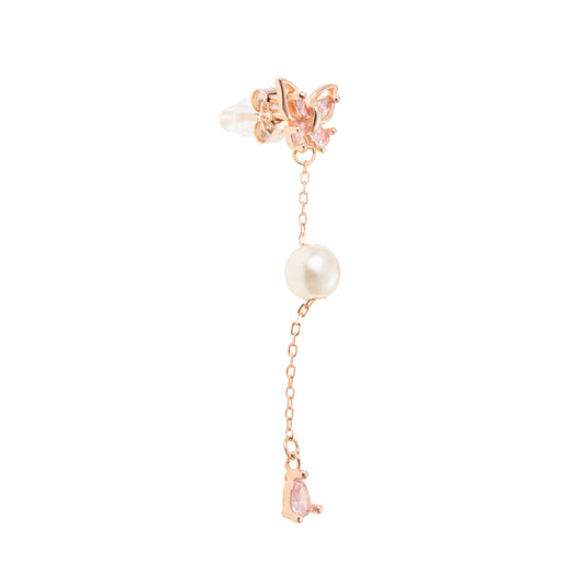 The Blush Flutter Pearl Drop Earring - 925 silver