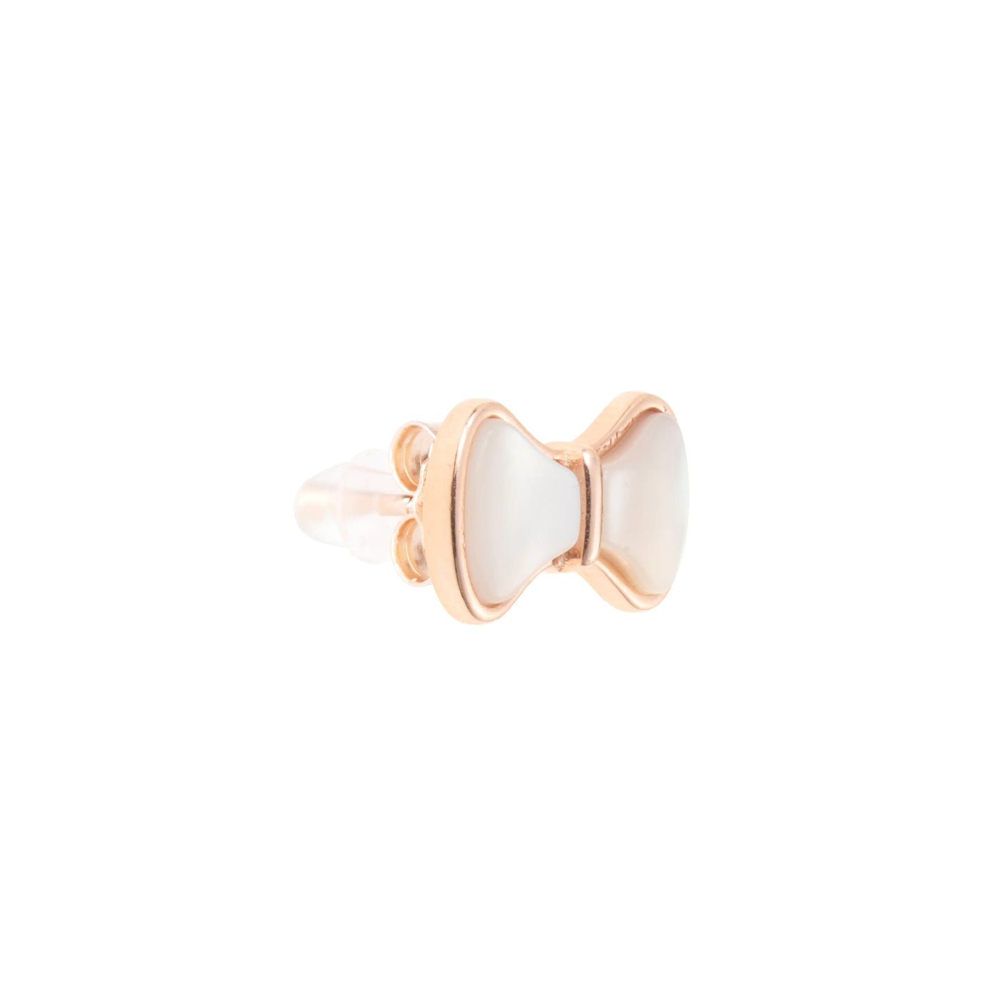 Rosy Grace Bow Studs - 925 Silver