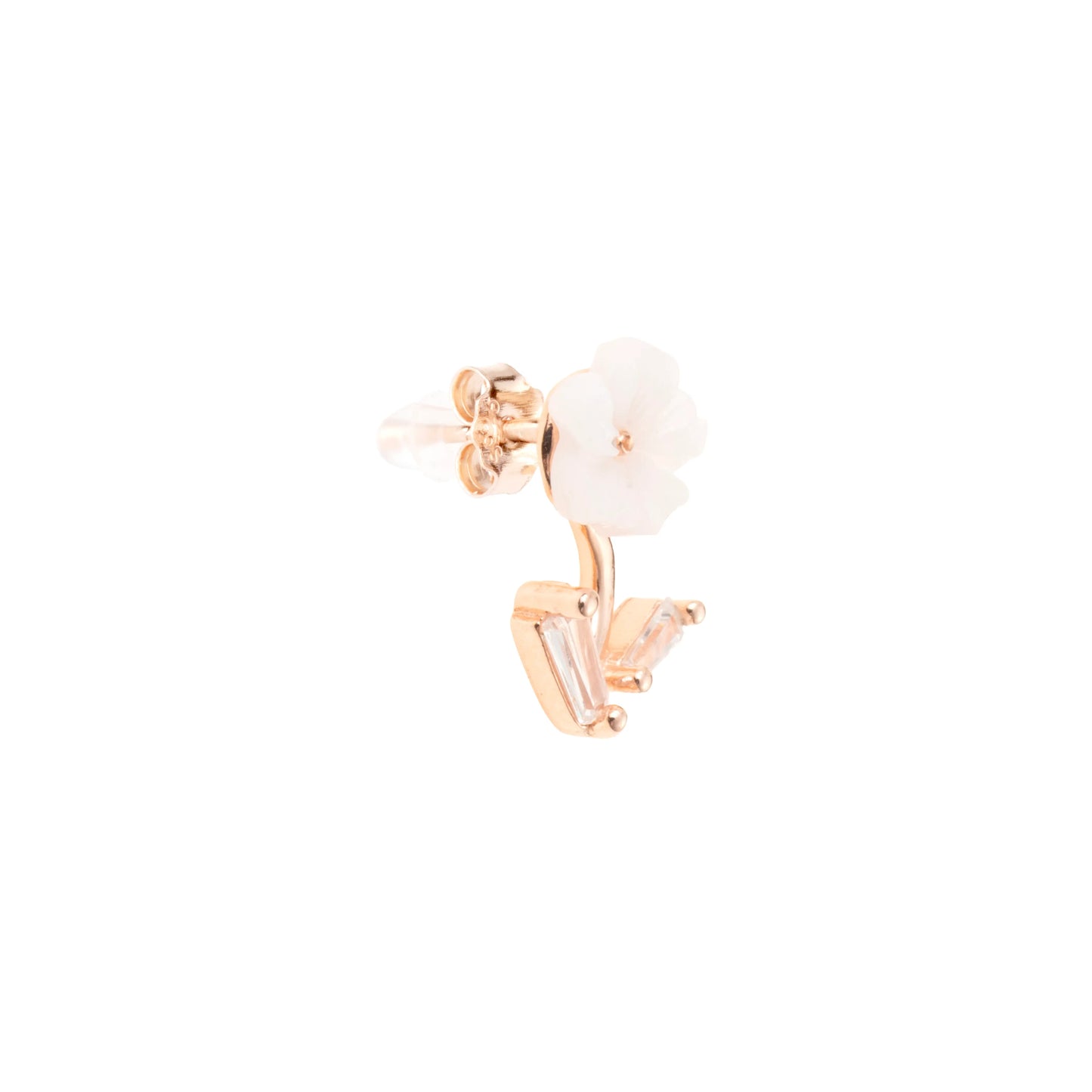 Petal Poise Rose Gold Earrings - 925 Silver