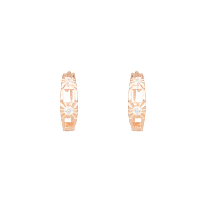 Aurora Bloom Rose Gold Hoops - 925 Silver