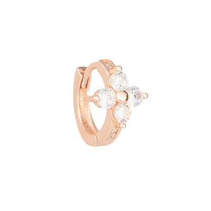 Rosette Radiance Huggie Hoops - 925 Silver