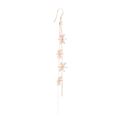 Celestial Bloom Rose Gold Starfall Earrings - 925 Silver