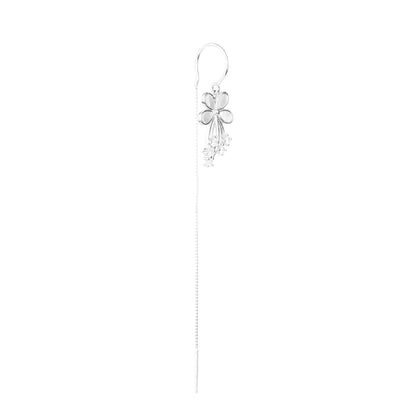The Silver Bloom Petal Threader Earrings - 925 Silver