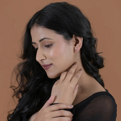 Golden Blossom 925 Silver Rose Gold Adjustable Stud Earrings