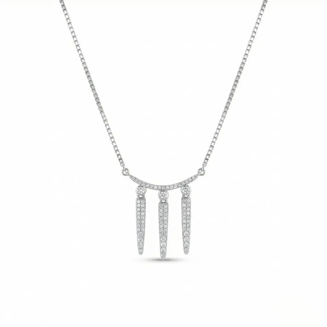 Dangling Arc Necklace - 925 Silver