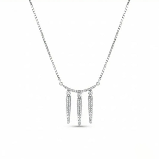 Dangling Arc Necklace - 925 Silver