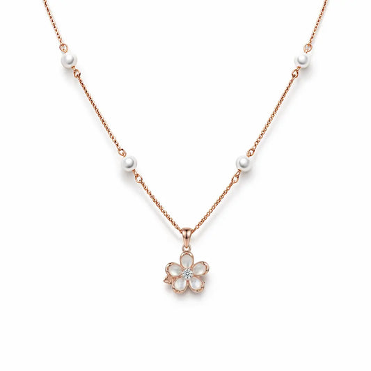 Pearl Bloom Necklace - 925 Silver