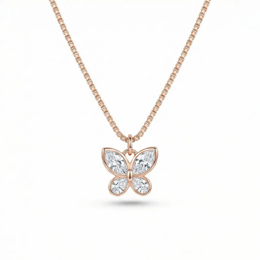 Butterfly Grace Necklace - 925 Silver