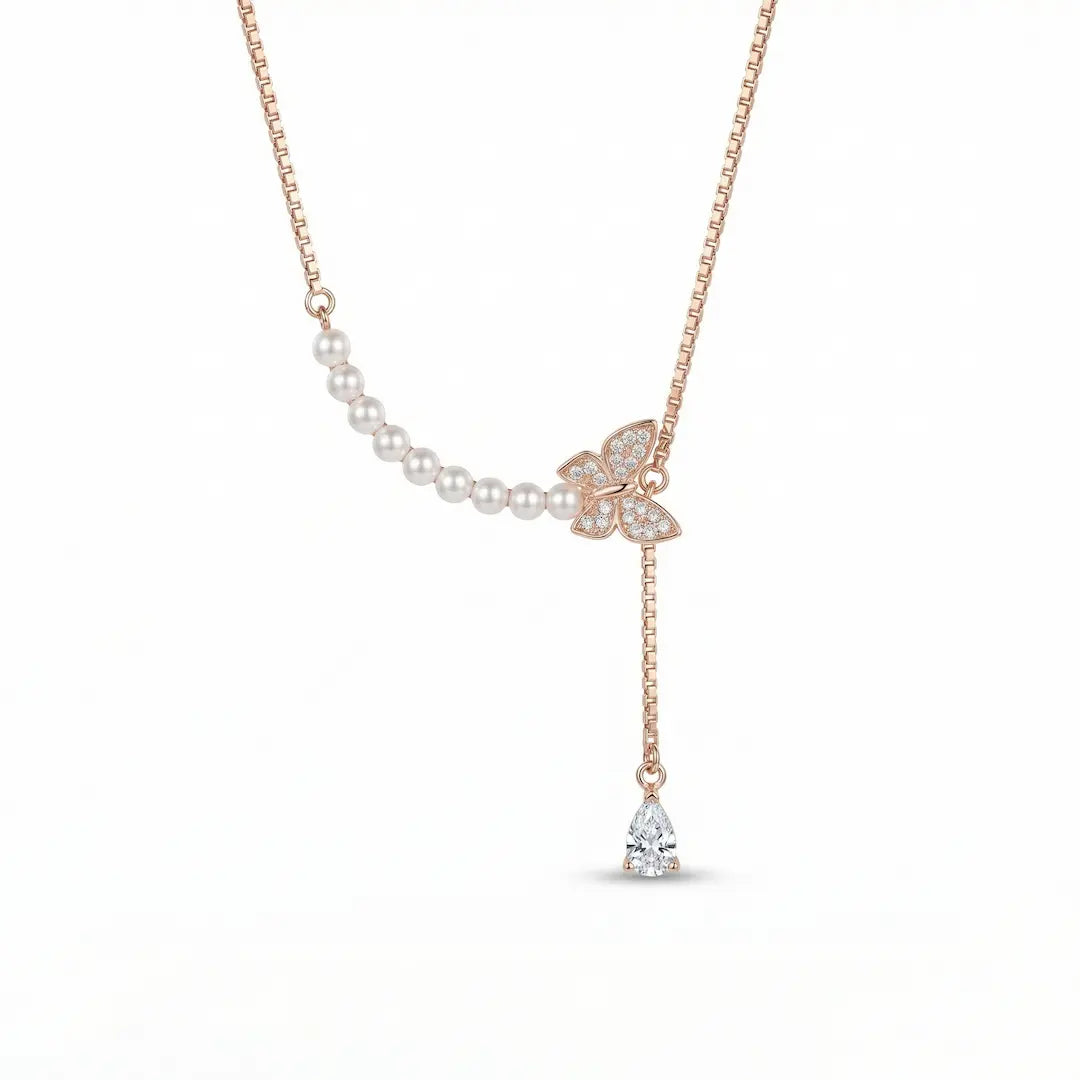 Butterfly Grace Necklace - 925 Silver