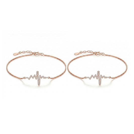 Rose Pulse Radiance Anklet - 925 Silver