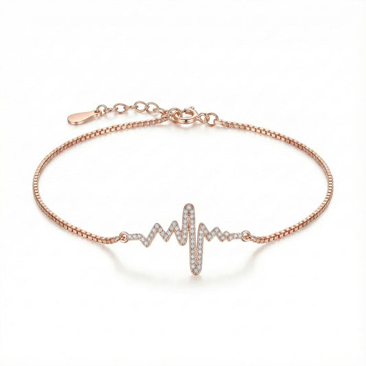 Rose Pulse Radiance Anklet - 925 Silver
