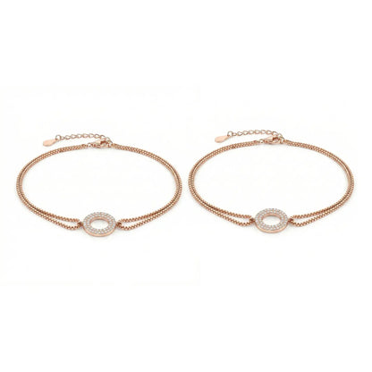 Celeste Halo Rose Gold Anklet - 925 Silver