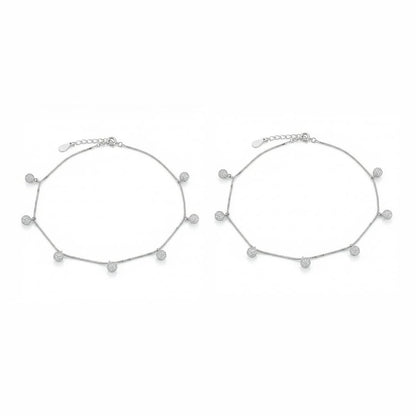 Stardust Dangle Silver Anklet - 925 Silver
