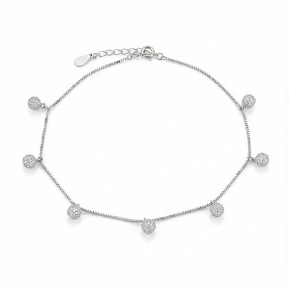 Stardust Dangle Silver Anklet - 925 Silver