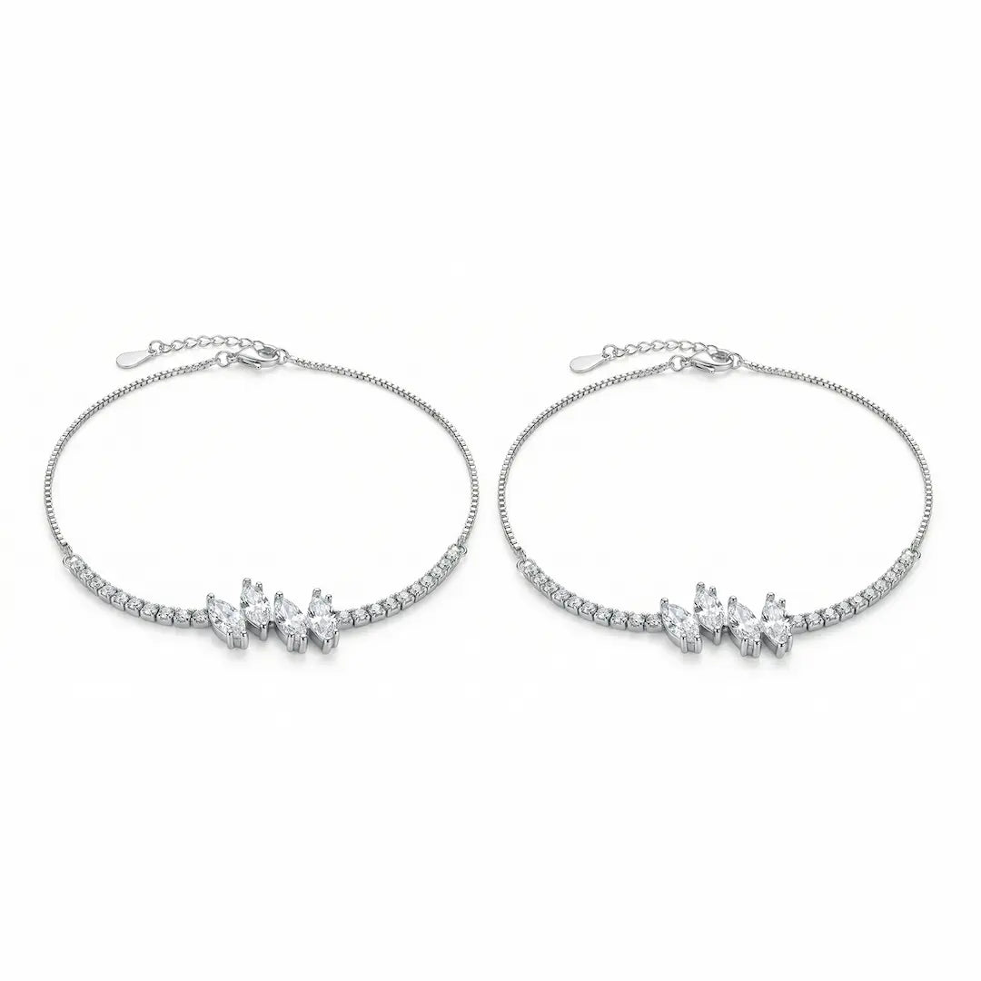 Starlight Symphony Silver Anklet - 925 Silver