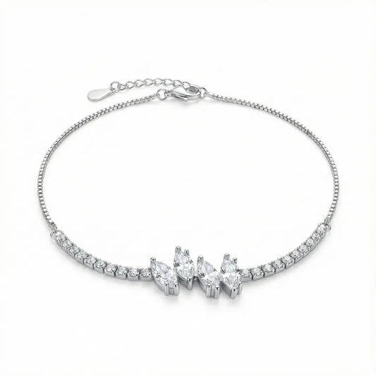 Starlight Symphony Silver Anklet - 925 Silver