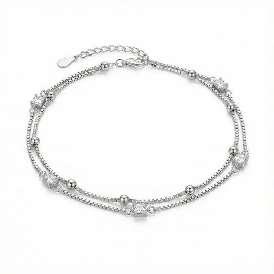 Twilight Sparkle Sterling Silver Anklet - 925 Silver