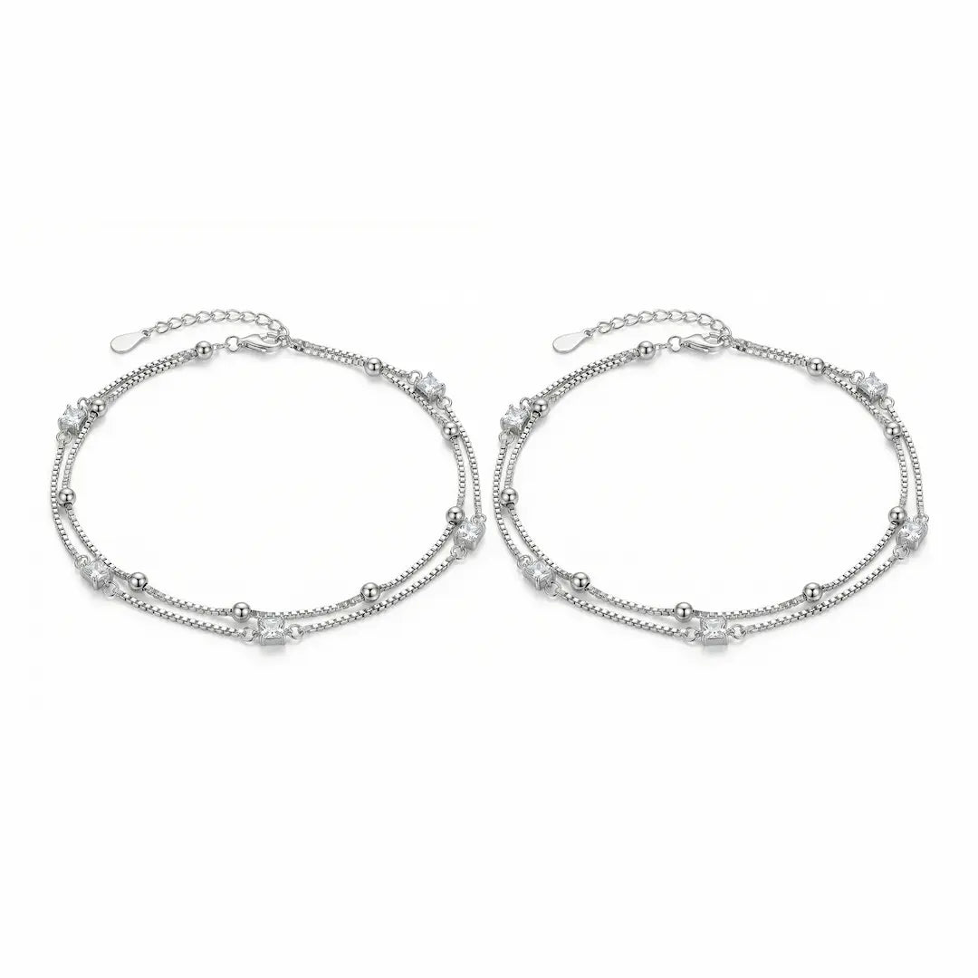 Twilight Sparkle Sterling Silver Anklet - 925 Silver