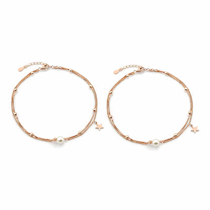 Starlume Pearl 925 rose gold anklet