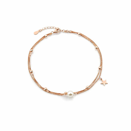 Starlume Pearl 925 rose gold anklet