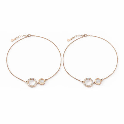 Rose Moon Elegance Anklet - 925 Silver