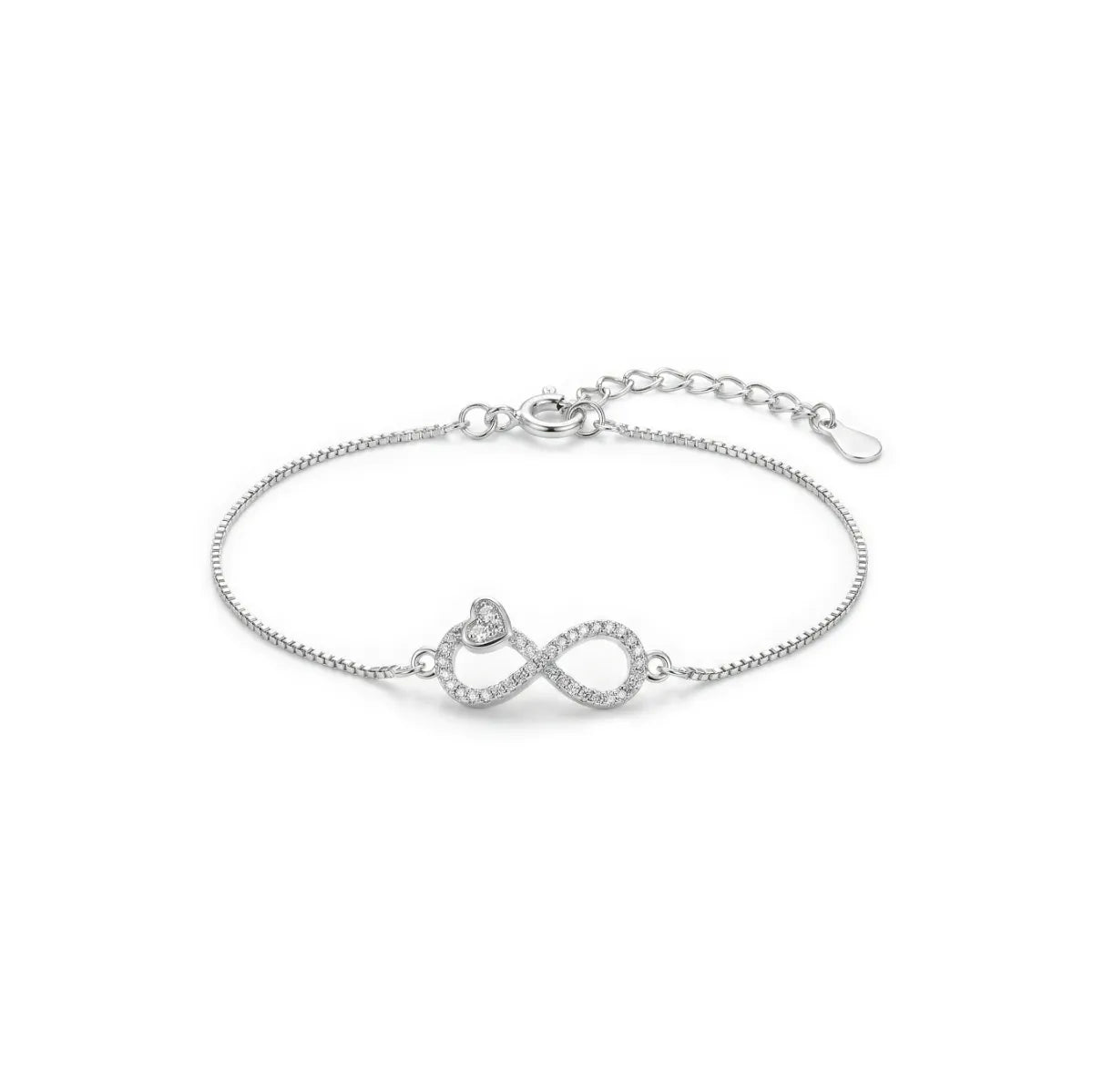 Eternal Heart Infinity Bracelet - 925 Silver